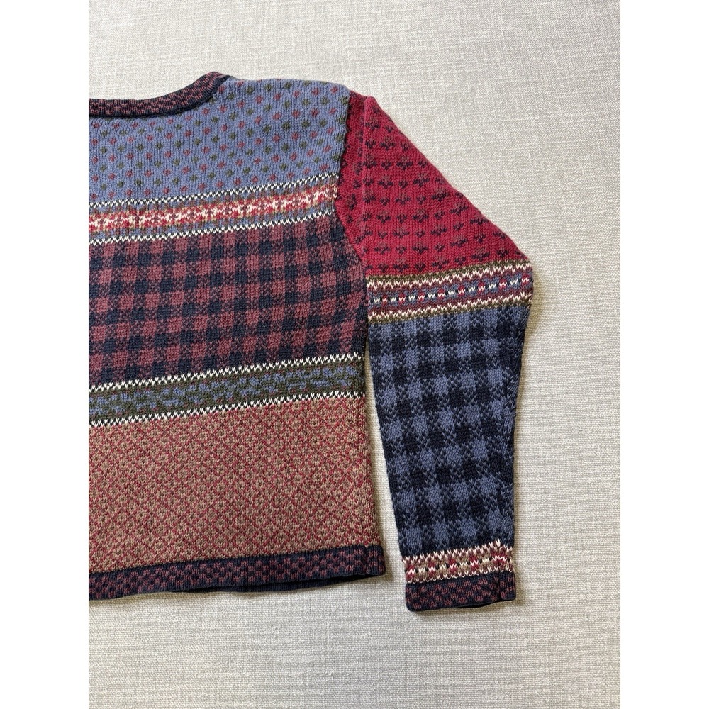 Vintage Paul Harris Design Patchwork Knit Sweater Women's Small Retro Y2K - Picture 6 of 6